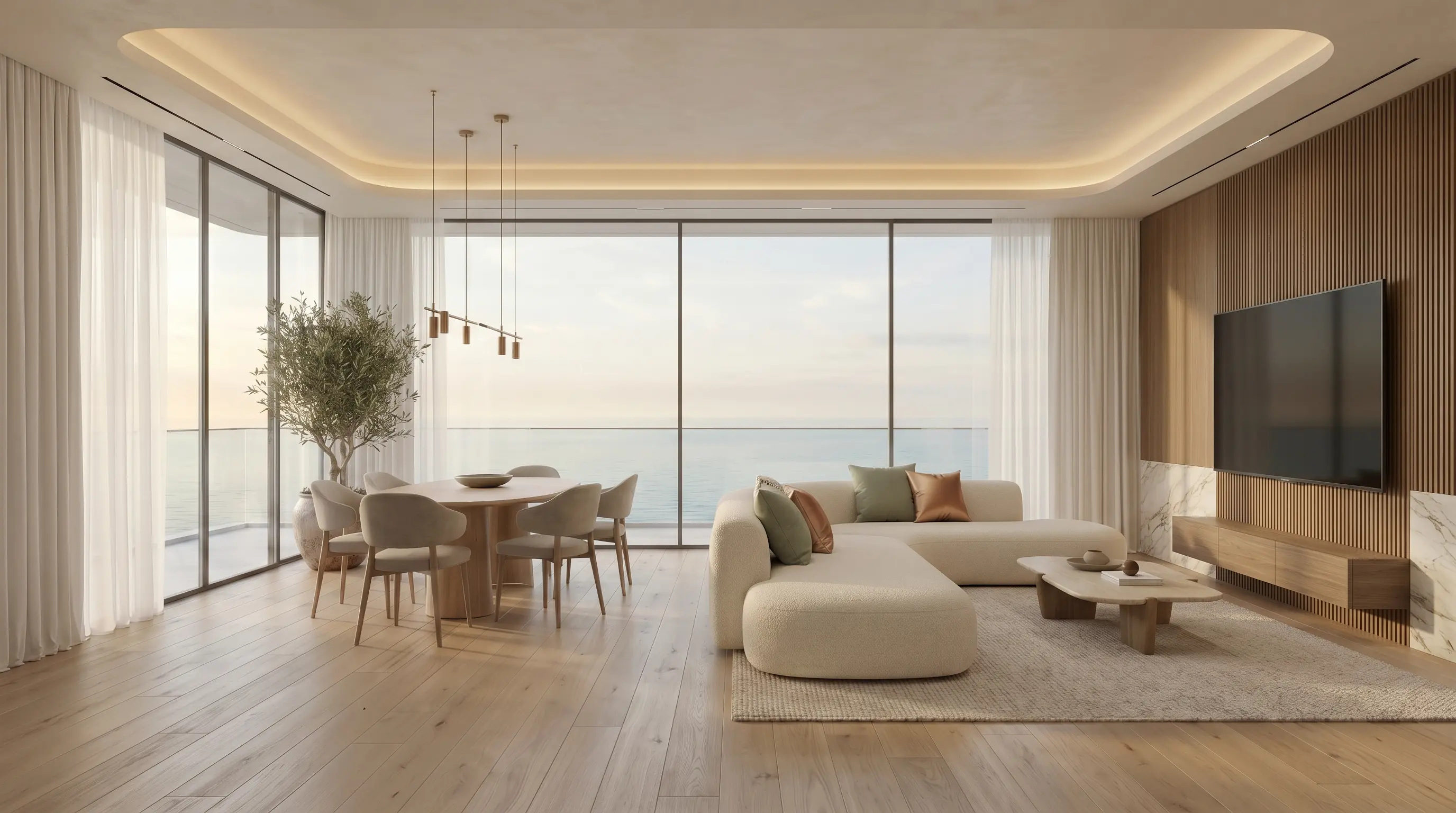 Paragon Luxe open-plan living and dining room